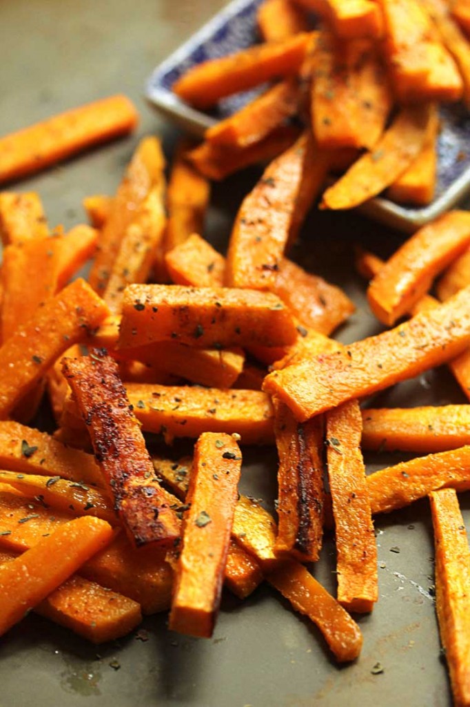 Garlic Butter Sweet Potato Fries - Grandbaby Cakes