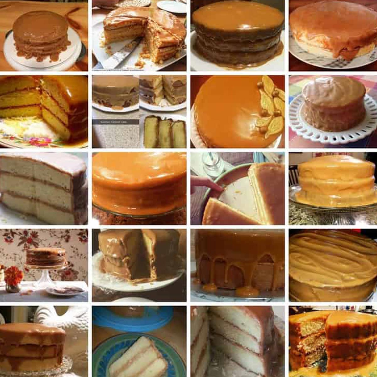 Images of readers caramel cake creations.