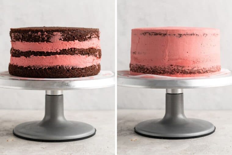 how to frost a raspberry chocolate cake