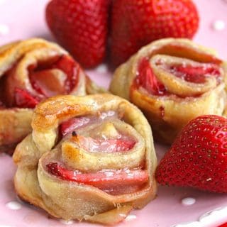 Lazy Strawberry Cinnamon Rolls made with Puff Pastry | Grandbaby Cakes
