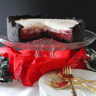 A delicious red velvet mississippi mud pie recipe ready to serve