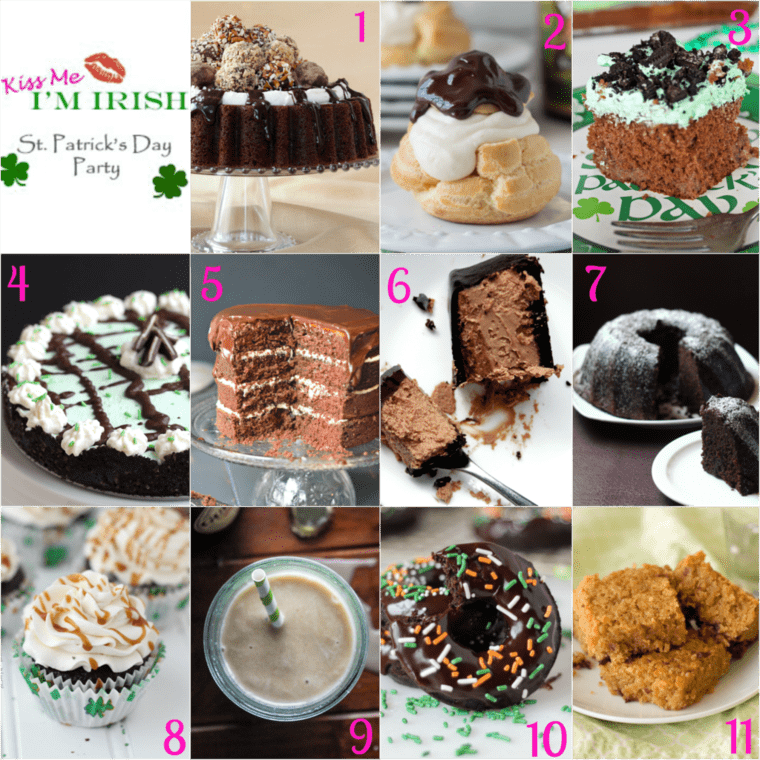 A collage of St. Patrick's Day Dessert Recipes