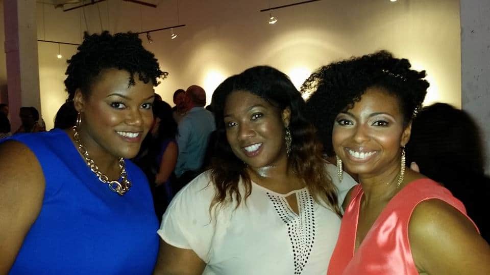 Leonore Draper on the far left, A Charitable Affection attendee and Jocelyn Delk Adams on the right