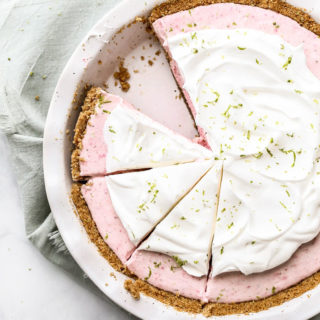 Overhead of Strawberry Margarita Pie slices