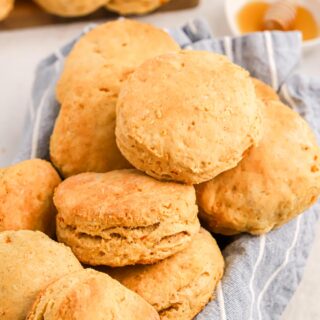 Sweet potato biscuits in a basket ready to eat.