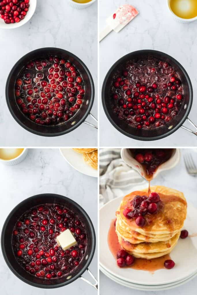 Eggnog Pancakes {With Cranberry Syrup!} Grandbaby Cakes