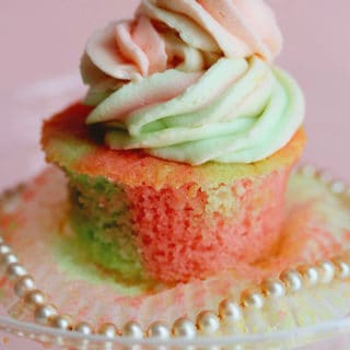 Pink and Green Vanilla Cupcakes | Grandbaby Cakes