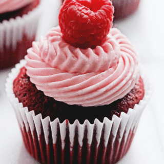 Red Velvet Raspberry Cupcakes | Grandbaby Cakes