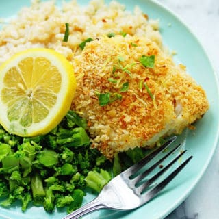 Lemon Panko Crusted Fish | Grandbaby Cakes #omahasteaks #ad