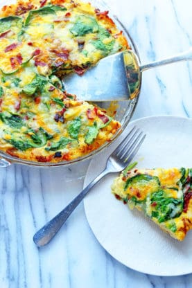 Spinach and Bacon Hash Brown Quiche - Grandbaby Cakes