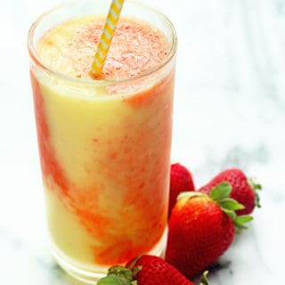 Tropical Strawberry Swirl Smoothies | Grandbaby Cakes