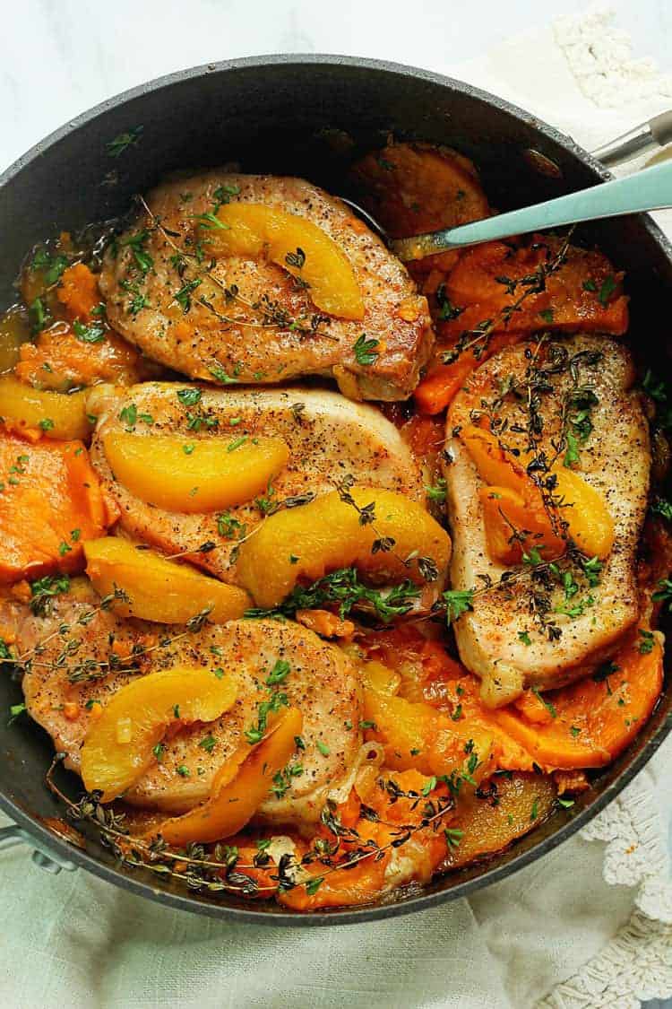 Maple Peach Pork Chops - Grandbaby Cakes