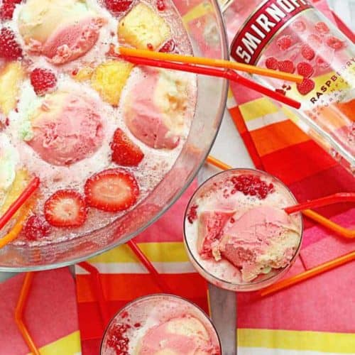 Raspberry Sherbet Party Punch, Sorbet Punch, Party Punch Recipe