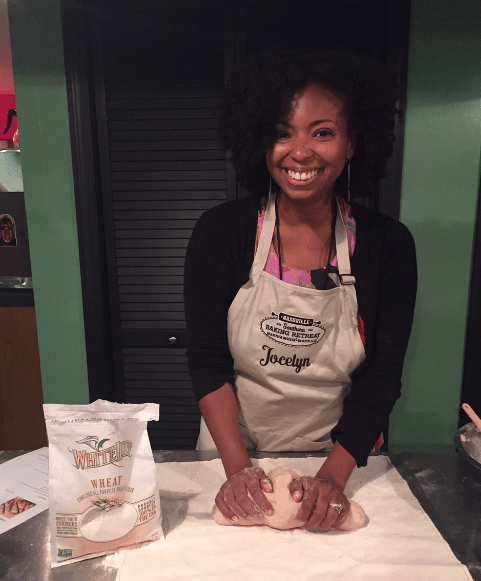 Jocelyn Delk Adams kneading dough
