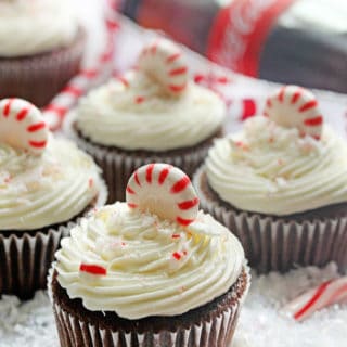 Coca Cola Chocolate Cupcakes with Peppermint Buttercream | Grandbaby Cakes