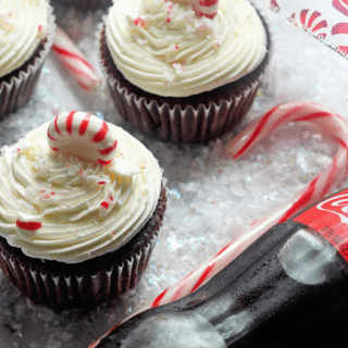 Coca-Cola Chocolate Cupcakes with Peppermint Buttercream | Grandbaby Cakes