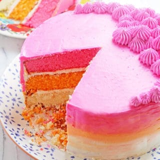 With a Classic Vanilla Cake Recipe, I show you How To Make An Ombre Cake | Grandbaby Cakes