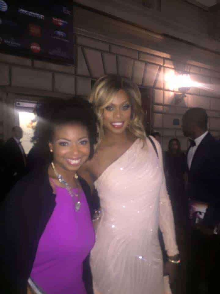 Jocelyn Delk Adams poses with Laverne Cox