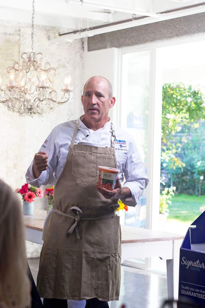 Chef Jeff Anderson giving a presentation about Signature brand products