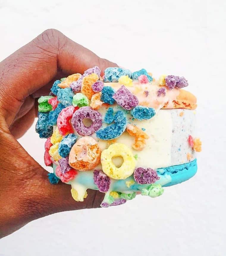 Froot Loop Ice cream sandwich from Milk in Los Angeles