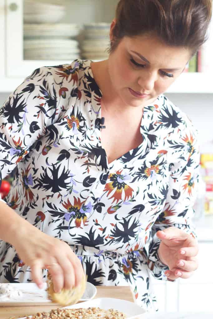 Tiffani Thiessen preparing a dish