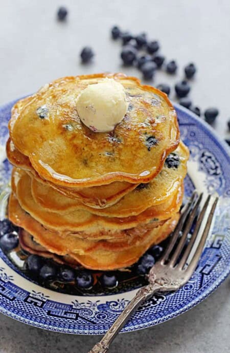 Easy Blueberry Pancakes | Grandbaby Cakes