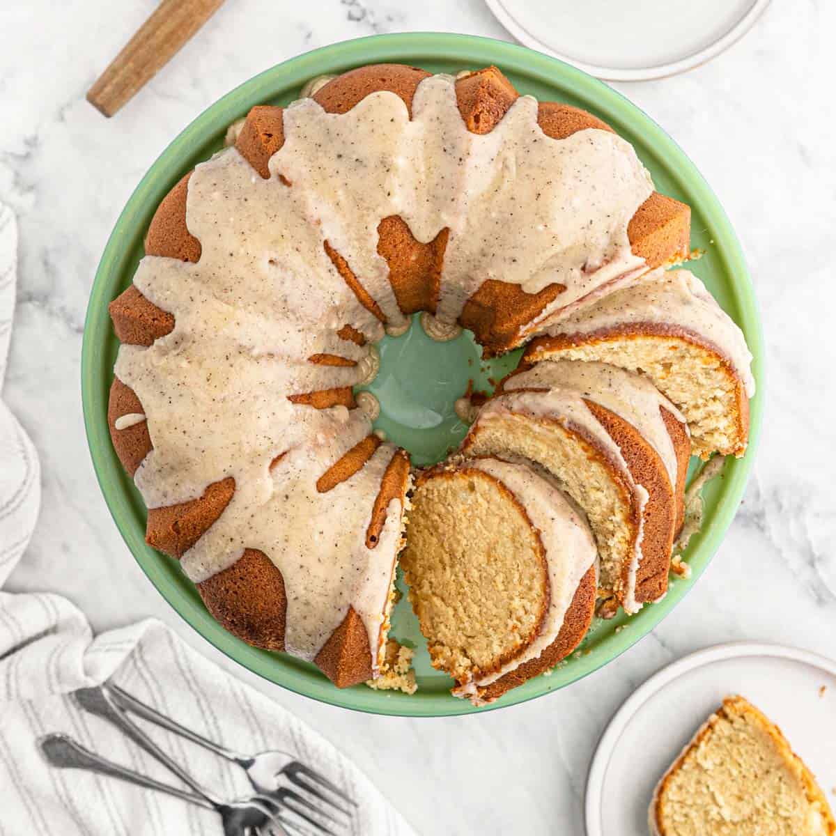 Add this fresh apple cake with brown sugar glaze to your fall