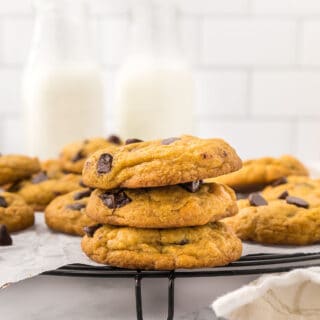 Pumpkin Chocolate Chip Cookies with delicious butterscotch chips and sea salt! Perfect for Fall Baking! | Grandbaby Cakes