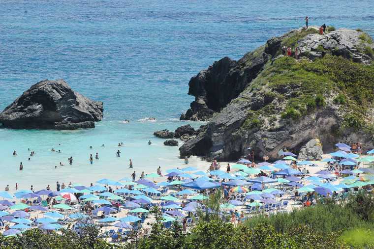 Shot of the beach in Bermuda 