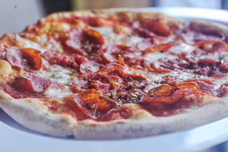 Pizza served on the Carnival Pride