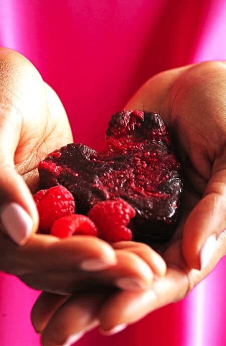 Heart Shaped Raspberry Brownies Recipe | Grandbaby Cakes