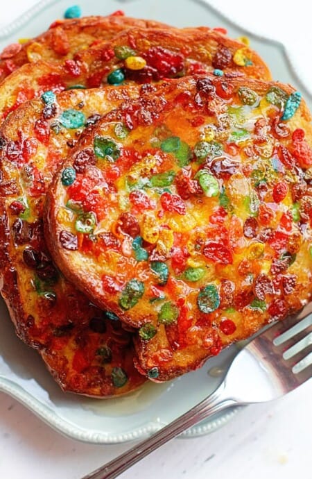 Fruity Pebbles French Toast Recipe | Grandbaby Cakes