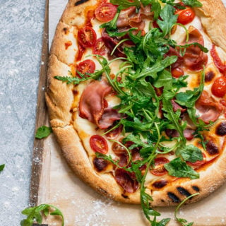 Grilled Prosciutto Arugula Pizza Recipe | Grandbaby Cakes