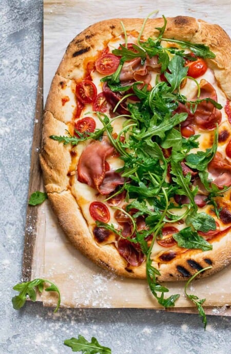 Grilled Prosciutto Arugula Pizza Recipe | Grandbaby Cakes