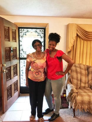 Jocelyn Delk Adams posing for a photo with her Big Mama