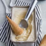 Homemade Vanilla Ice Cream Recipe - Learn how to make vanilla ice cream!  This old fashioned family recipe is made from a sweet creamy custard with pure vanilla flavor featuring vanilla bean!