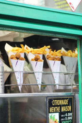 Fried items sold at L'As du Fallafel