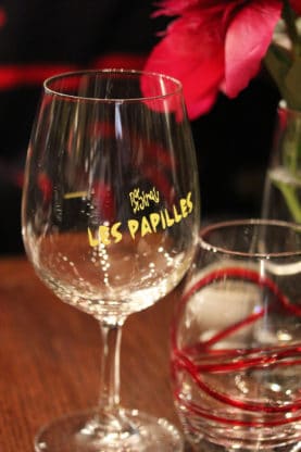 Wine glass at Les Papilles