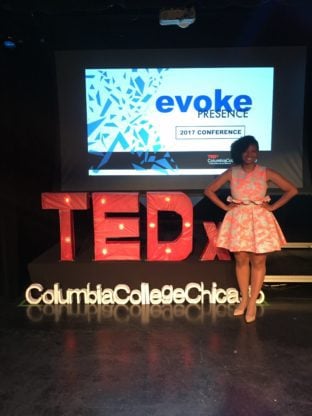 Jocelyn on stage before her Tedx Talk