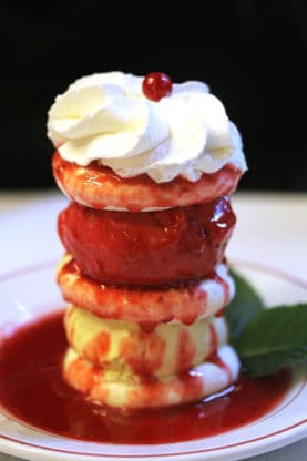 A fantastic strawberry dessert served at Le Relais de L'entrecote in Paris, France