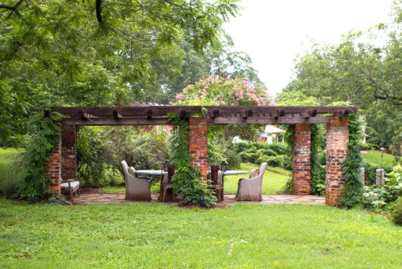 An outside seating area at The HoneyMoon House