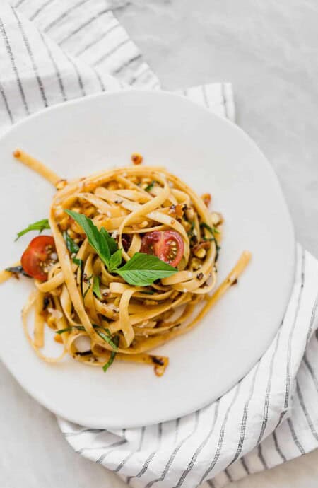 Summer Brown Butter Pasta for Two | Grandbaby Cakes