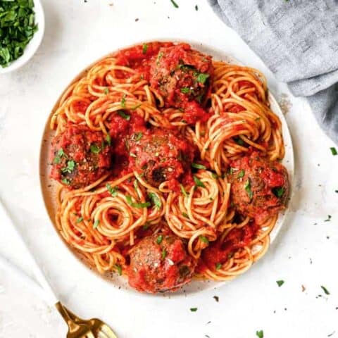 Lentil Meatballs with Spaghetti - Grandbaby Cakes