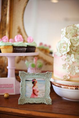 Cupcakes and a cake from the dessert table