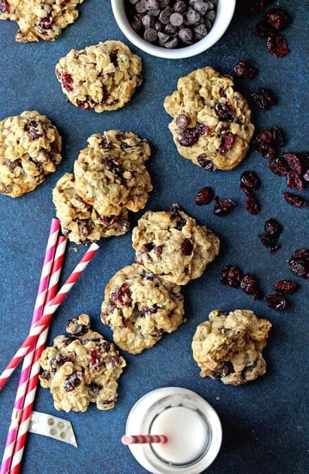 Dark Chocolate and Cranberry Oatmeal Cookies | Grandbaby Cakes