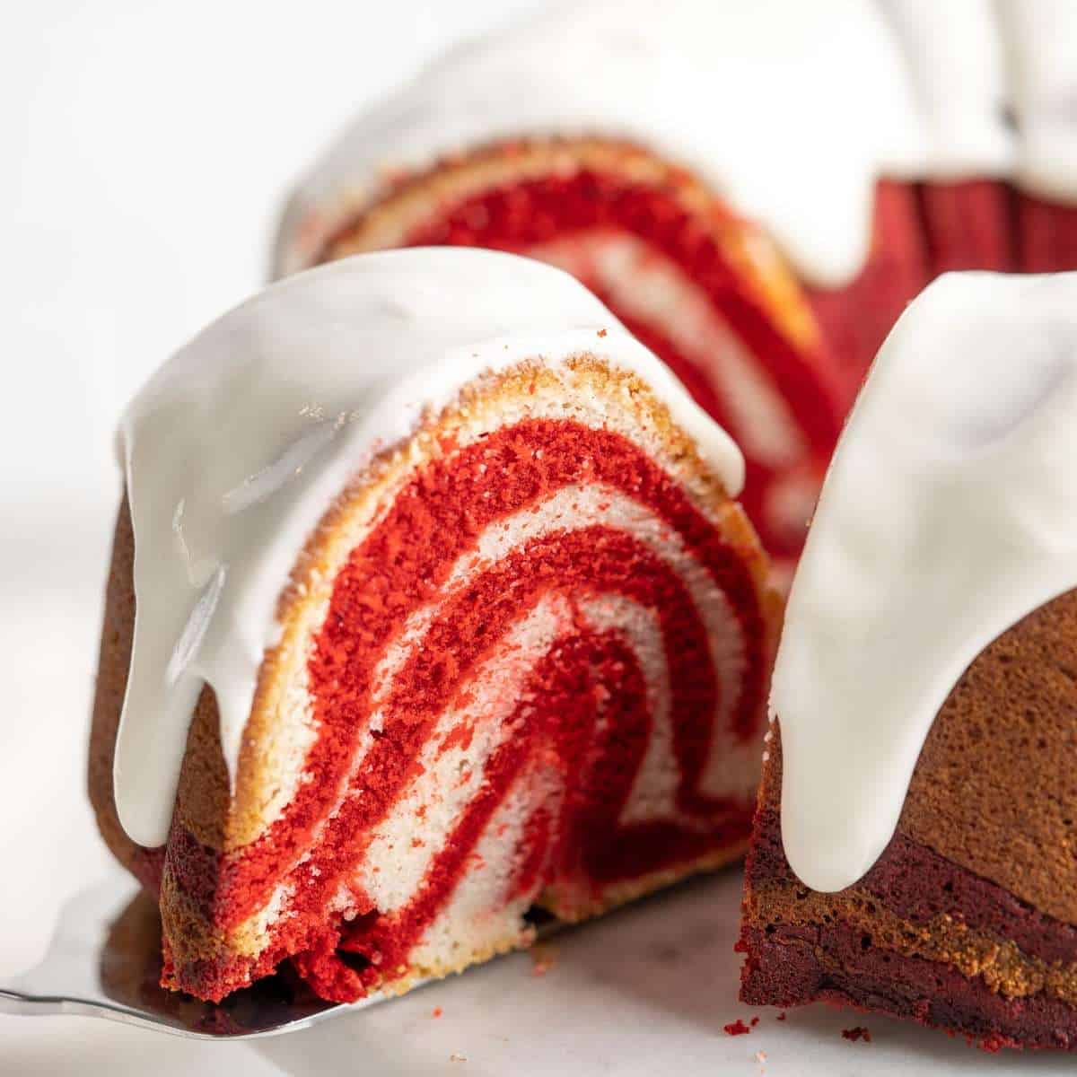 Red White & Blue Marble Cake - I Heart Eating
