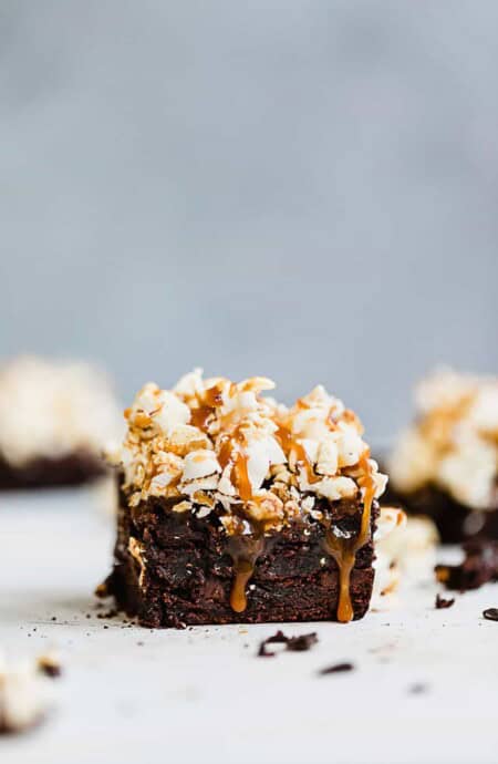 Salted Caramel Popcorn Brownies | Grandbaby Cakes