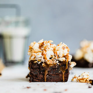 Salted Caramel Popcorn Brownies | Grandbaby Cakes