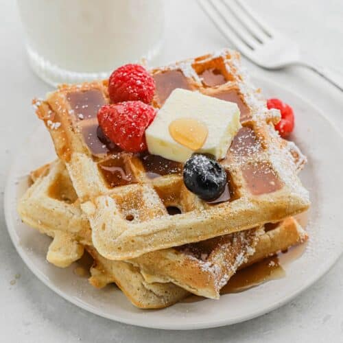 Fluffy, Golden Buttermilk Waffle Recipe - Grandbaby Cakes