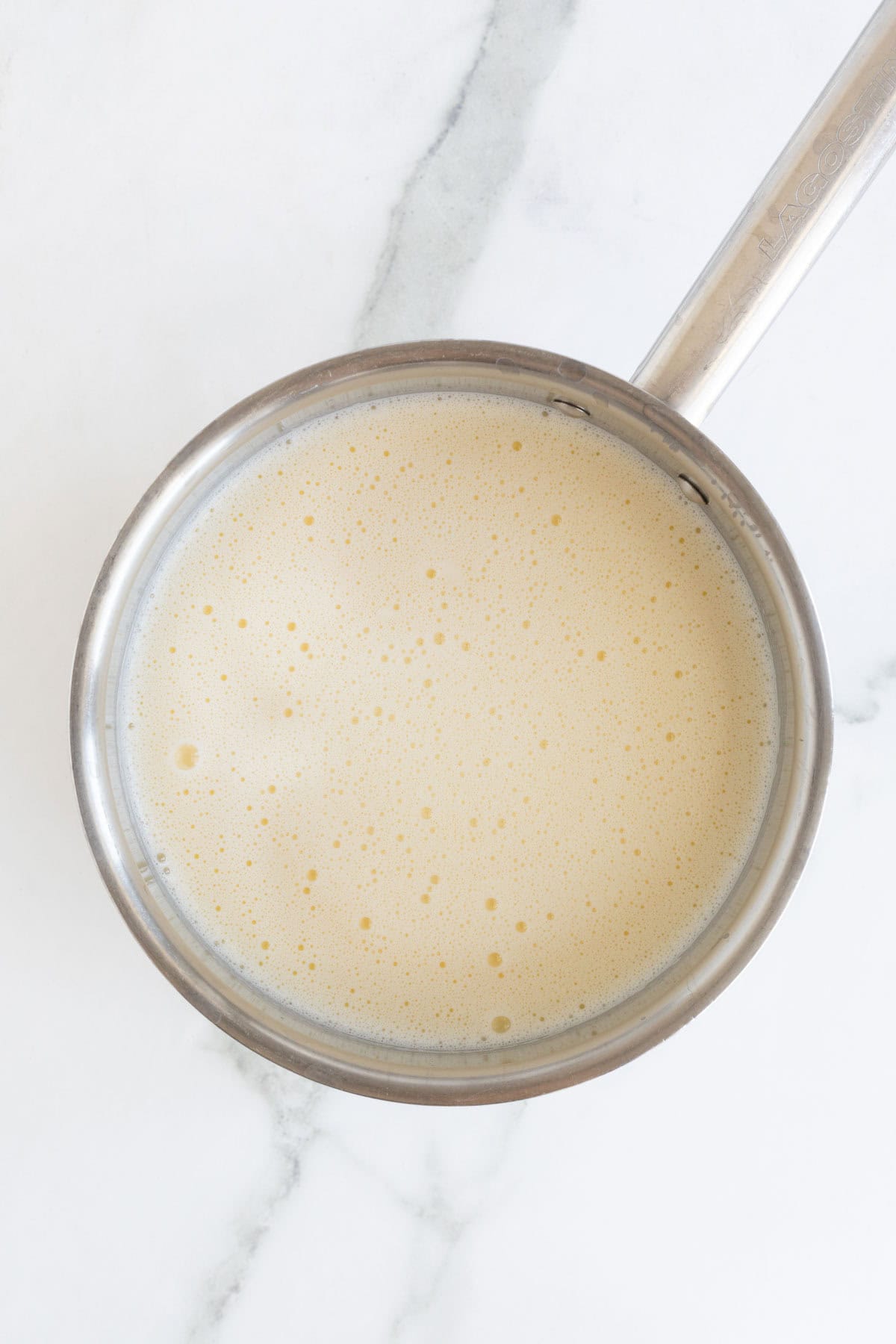 Custard in a saucepan